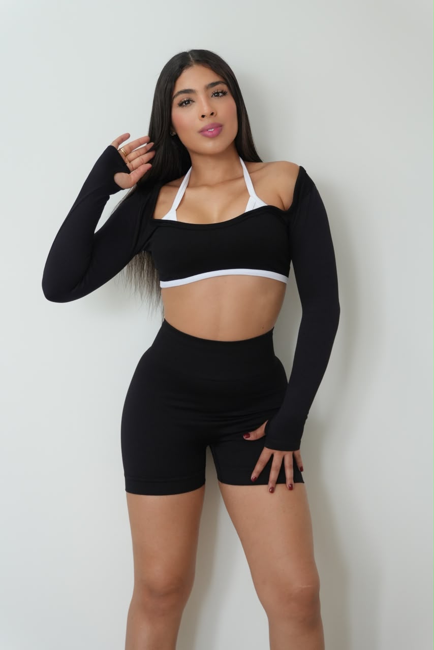 CONJUNTO SHORT BLUSA MANGA LARGA